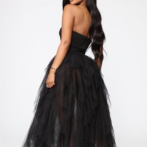 Fashion Nova Black Strapless Tulle Dress